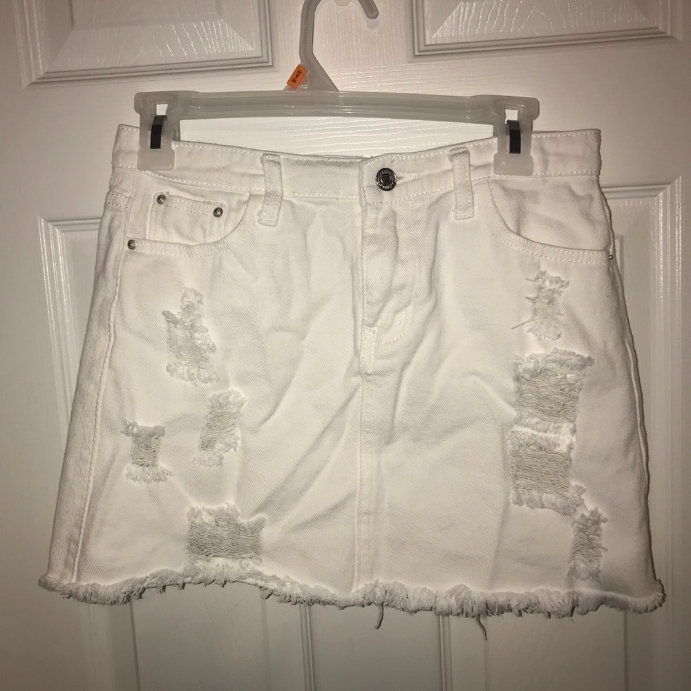 Ripped jean skirt